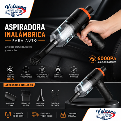 Aspiradora Inalámbrica para Auto — Potente y Portátil