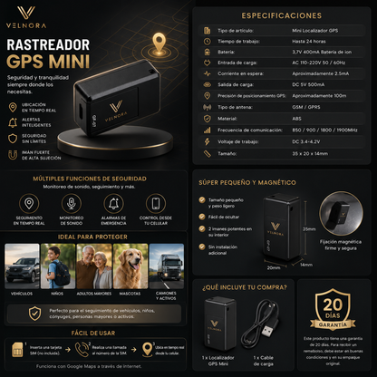 Mini GPS Magnético Portátil — Localizador en Tiempo Real