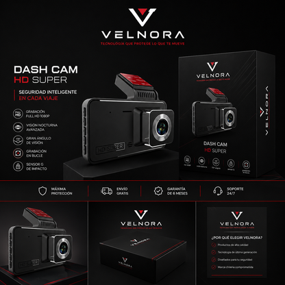 Dash Cam Full HD + Cámara de Retroceso Nocturna — Instalación Incluida