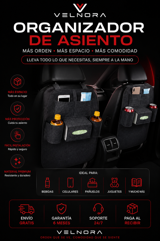 Organizador de asiento incluido en el combo